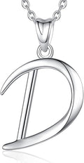 EUDORA Sterling Silver Initial Necklaces for Women, Classic 26 Letter Neckless Gifts for Girls, Sister, Mother Daughter, 18 inch Chain