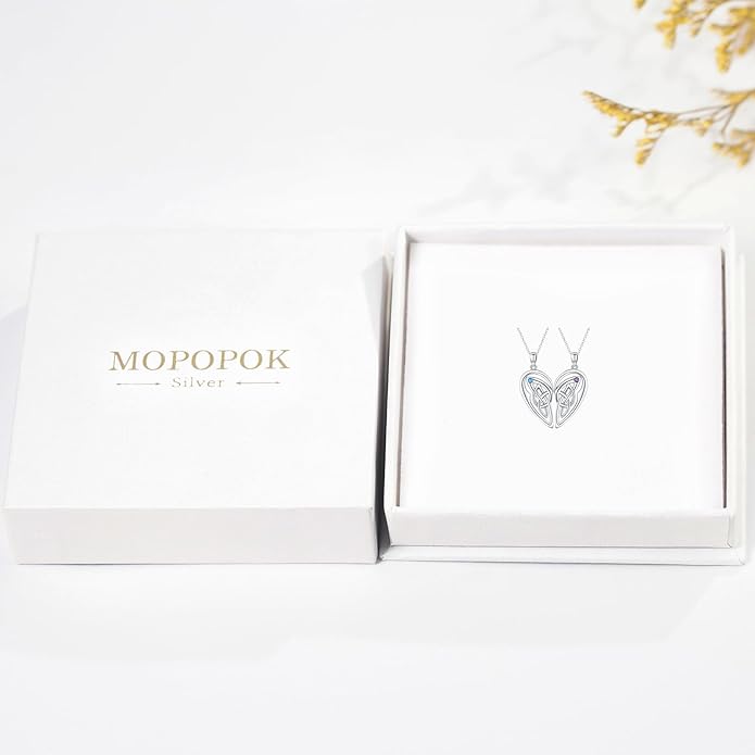 Couple Necklace S925 Sterling Silver for Women Men Mother and Daughter Matching Necklace Jewelry Gifts Birthday Valentine's Day Christmas Thanksgiving