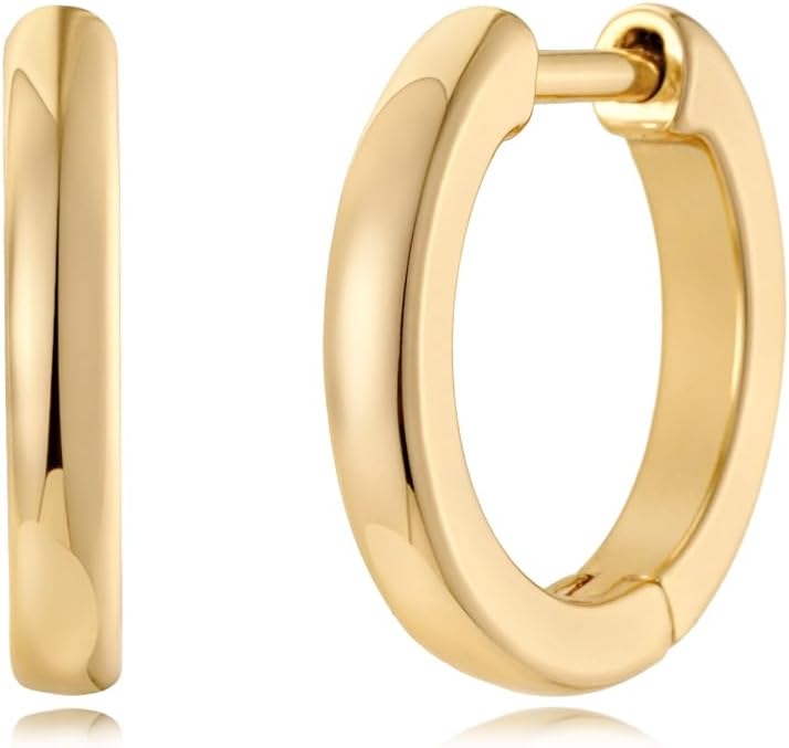 MYEARS Women Earrings Gold Huggie Hoop Ear Stud Cuff 14K Small Simple Hypoallergenic Everyday Jewelry