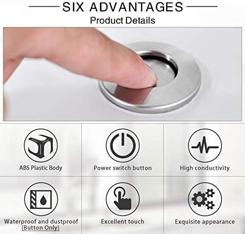 Air Activated Switch Button for Sink Garbage Disposal Part, Brushed Nickel - Image 3