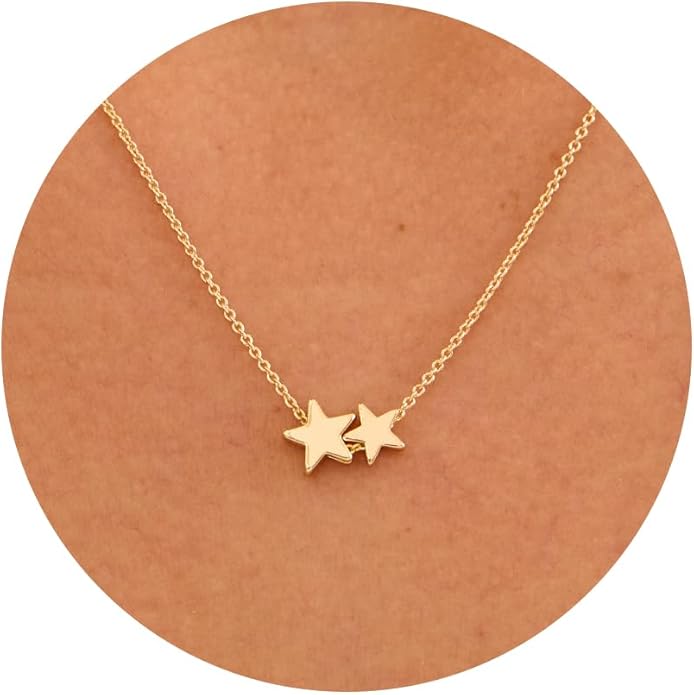 14K Gold Plated Dainty Pendant Butterfly Bead Boot Bee Baseball Flower Compass Airplane Heart Hummingbird Tree Necklace Simple Jewelry Gift for Women
