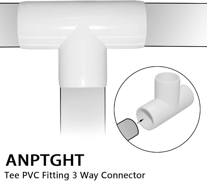 1-1/4 Inch Tee PVC Fitting 3 Way Connector, Furniture Grade Corner Fittings - Image 3