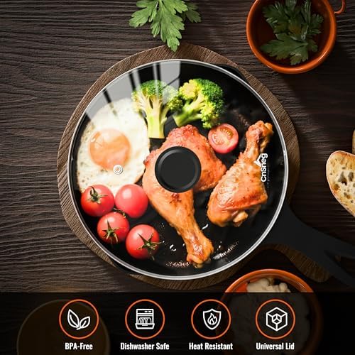 8 Inch Pan Lid For Pots Pans and Skillets, Cast Iron Skillet Lid, Tempered - Image 5