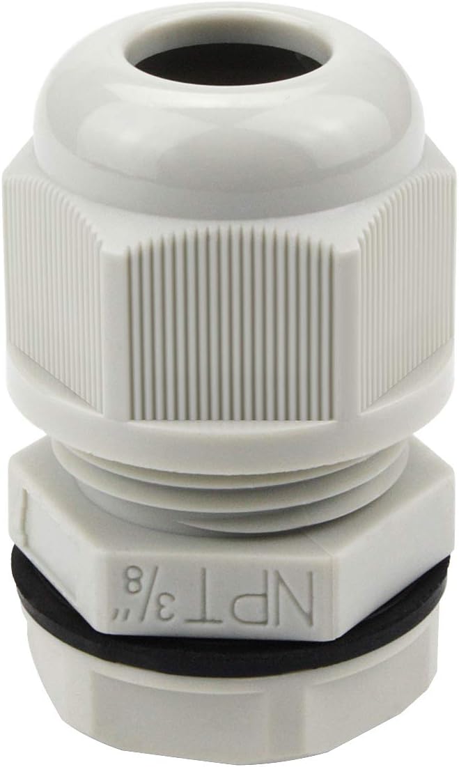 XHF 50 Pcs 3/8" IP68 Strain Relief Nylon Cord Grip Waterproof NPT Cable Glands by XHF