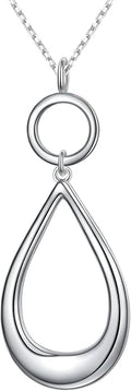 Long Necklace Sterling Silver Larait Bar Y Lariat Long Chain Drop Adjustable Necklace Gift for Her, 30"