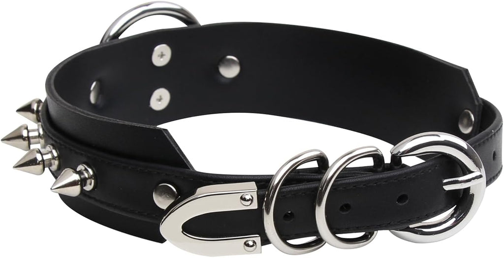 Lookook Fashion O-Ring Faux Leather Choker Necklaces Collar For Womens