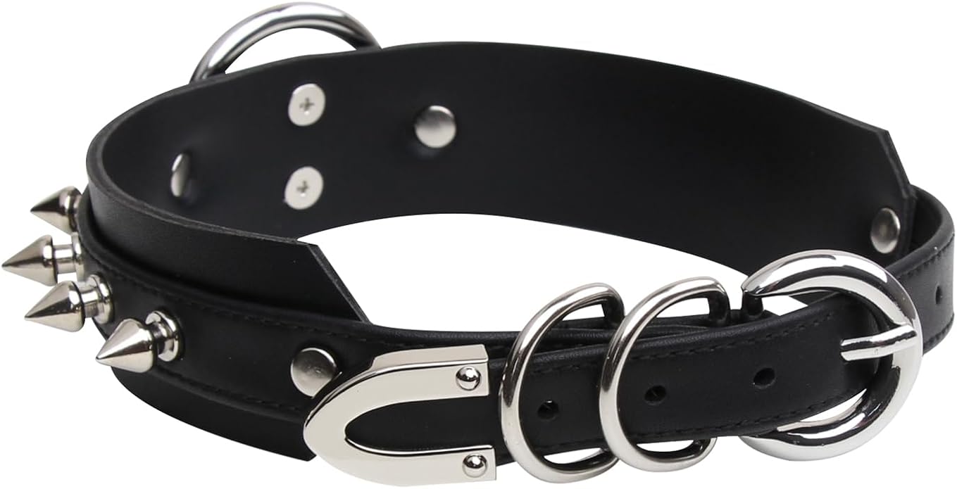 Lookook Fashion O-Ring Faux Leather Choker Necklaces Collar For Womens