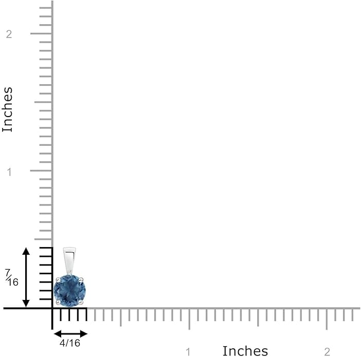 Angara Natural Blue Topaz Solitaire Pendant for Women | Classic Prong-Set Round Blue Topaz Pendant in 14K Solid Gold/Silver/Platinum With 18" Chain | December Birthday, Gemstone Jewelry Gift