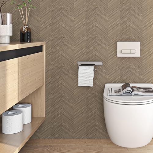 Livelynine 15.8x197 Inch Chevron Wood Floor Contact Paper Waterproof Linoleum - Image 6