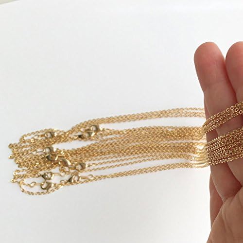 10PCHN 10pcs 17.5inch 16K Gold Plated Finished Cable Chain Necklace Bulk Discount Jewelry Supply