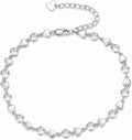 Birthstone Charm Link Bracelet 925 Sterling Silver Rose/Heart/Mom Bracelet with 12 Months Birthstone Mother's Day Gift Jewelry Gifts for Women,Chain Length 7"+2" Extend
