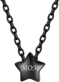 ChicSilver Personalized 925 Sterling Silver Dainty Small Heart/Star/Moon/Dot/Triangle Pendant Necklace for Women, Silver/Gold/Rose Gold/Black (with Gift Box)
