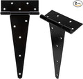 HILLMASTER 12 Inch T-Strap Heavy Duty Shed Door Hinges Gate Strap Hinges Black by HILLMASTER