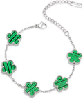 18K Gold-Plated Four Leaf Clover Bracelet for Women,Adjustable lucky Bracelet Set Jewelry Gift-Hypoallergenic Charm for Birthdays, Wellness & Daily Wear