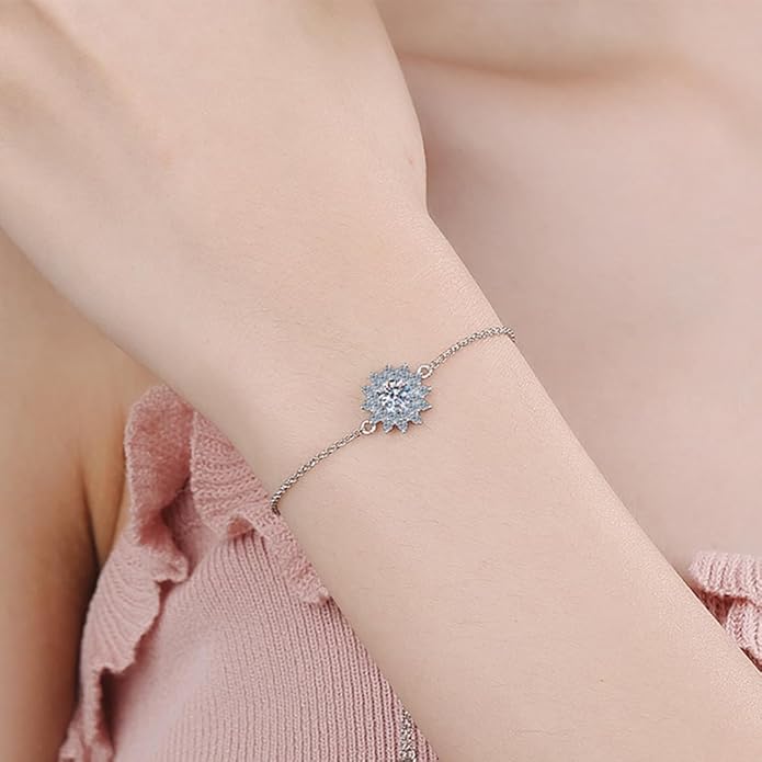 14K Gold Over S925 Sterling Silver 0.3ct/0.5ct D-color VVS2 Diamond Bracelet with Adjustable Chain, Delicate Present for Special Occasions