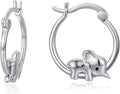 JUSTKIDSTOY Hypoallergenic Panda/Unicorn/Hummingbird/Dolphin Hoop Earrings for Women 925 Sterling Silver Animal Huggie Hoop Earrings Jewelry Gifts for Sensitive Ears