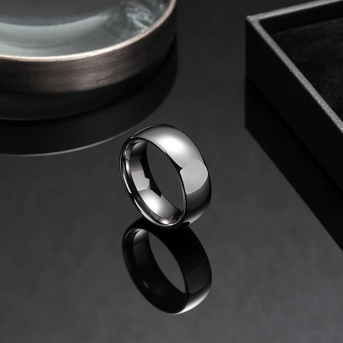 King Will Tungsten Carbide Wedding Band for Men Women Promise Rings for Couples Domed High Polish