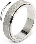 AmorArtSky Anxiety Ring for Women Men, Titanium Stainless Steel Spinner Ring, 5 Colors, 6MM, Size 6-10, 3 Styles Anxiety Ring-Moon Star, Sandblasted Finished, Hollow Outer