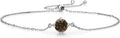 Gem Stone King Gemstone Birthstone Solitaire Bracelet For Women | 925 Sterling Silver | Round 6MM | Gift for Her Women Wife Mom Lady Daughter | Adjustable Bolo Bracelet | Easy-On Easy-Off