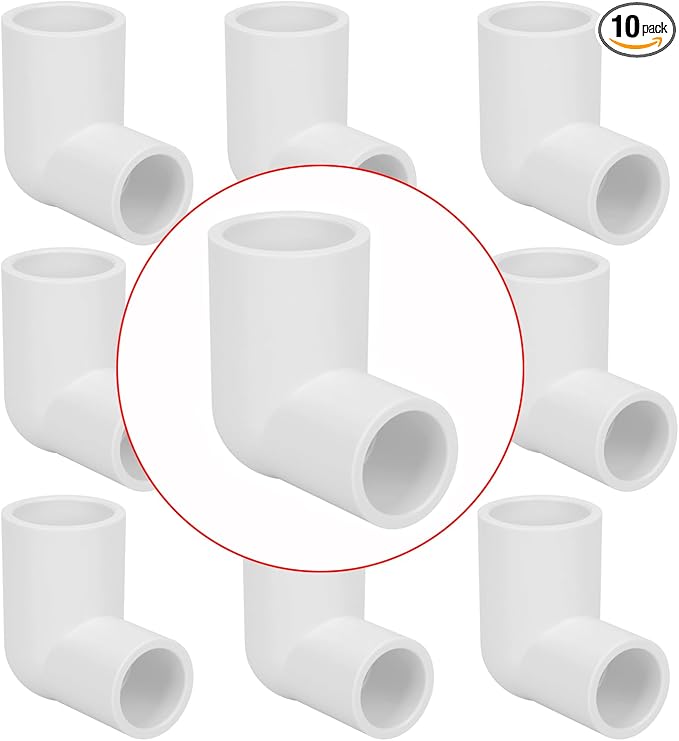 10Pack 3/4" x 1/2" PVC Increaser/Reducer 90 Degree Elbow PVC Pipe Fittings by Lswteiz
