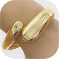 Gold/Silver Cuff Bangle Bracelets For Women Chunky Waterdrop Twisted Hinged Bangle Bracelets Minimalist Arm Cuff Bracelet Jewelry Gifts