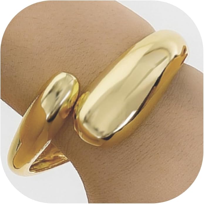 Gold/Silver Cuff Bangle Bracelets For Women Chunky Waterdrop Twisted Hinged Bangle Bracelets Minimalist Arm Cuff Bracelet Jewelry Gifts
