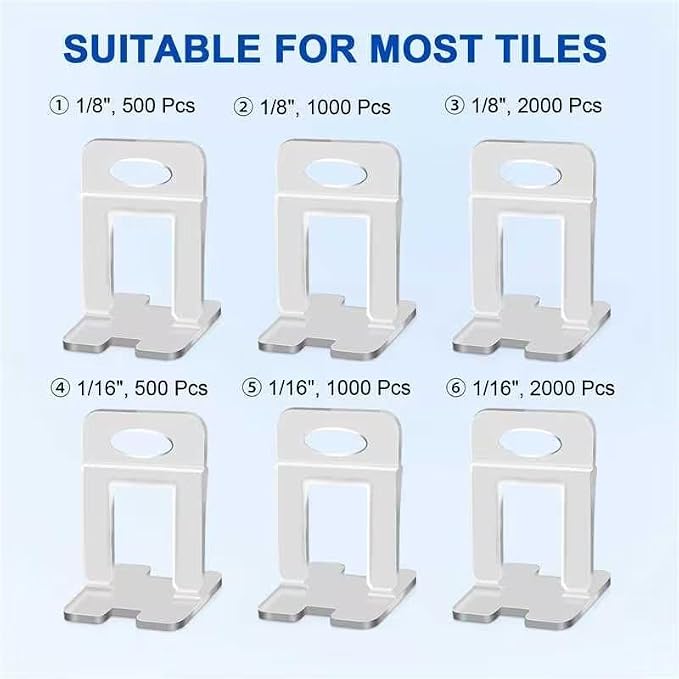 DGSL Tile Spacers 4650 Pcs Tile Clips, Tile Leveling System Clips 1/16 Inch | - Image 5