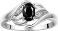 Rylos Ring featuring Classic Style, 6X4MM Birthstone Gemstone, & Diamonds - Elegant Jewelry for Women in Sterling Silver, Sizes 5-10