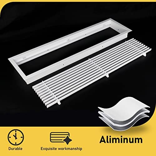Linear Bar Air Grille 20" X 4", Aluminum Air Supply/Return Grilles, Easy Air - Image 3