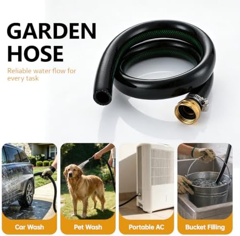 XIYOGFAUEET 3/4” Utility Sink Hose, 31” Heavy Duty Short Garden Hose - Image 6