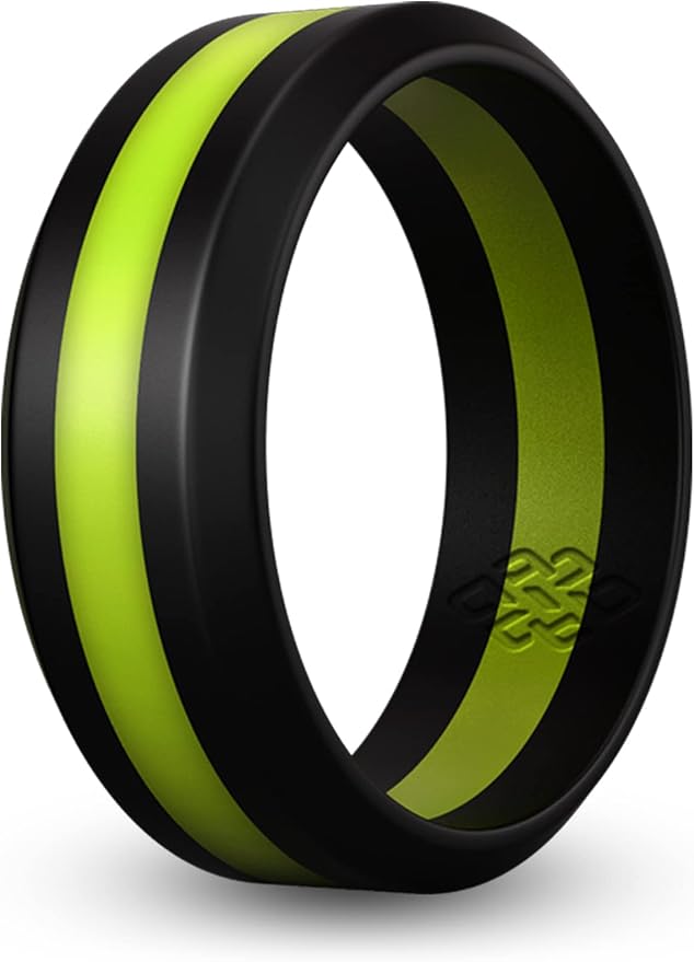 Knot Theory Striped Silicone Ring for Men and Women – Black, Grey, Red, Blue, Orange, Yellow, Purple