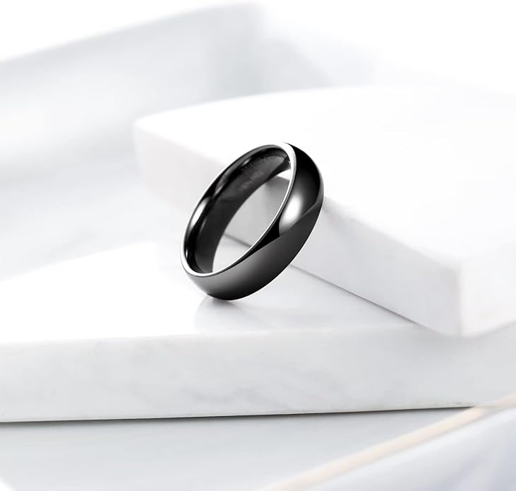 King Will Tungsten Carbide Wedding Band for Men Women Promise Rings for Couples Domed High Polish