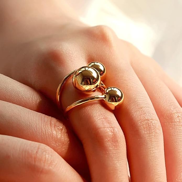 Sora Tuki Rings for Women Chunky Rings Set Adjustable Stackable Ring for Women Bold Thick Statement Ring Trendy Chunky Jewelry