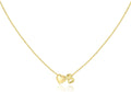 M MOOHAM Valentines Gifts for Kids Her - Heart Initial Necklaces for Women Girls 14K Gold Plated Tiny Heart Necklace Jewelry for Kids Personalized Birthday Gifts for Teen Girls Trendy
