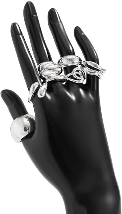 Sora Tuki Rings for Women Chunky Rings Set Adjustable Stackable Ring for Women Bold Thick Statement Ring Trendy Chunky Jewelry