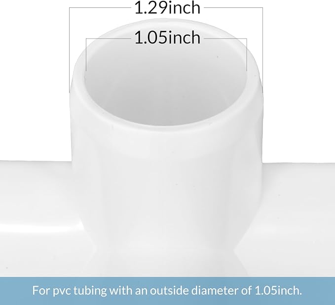 12 Pack 3/4 Inch 4 way Cross PVC Fittings Furniture Grade Elbow Fittings - Image 2