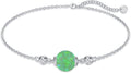 Opal Anklet/Bracelets for Women, S925 Sterling Silver Adjustable Foot Beaded Round Charm Ankle Bracelet Anklets Jewelry Anniversary Birthday Gifts for Women-1