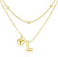 adoyi Valentines Day Gifts for Women Hers Dainty 14K Gold Plated Heart Initial Necklaces Layered Letter A-Z Pendant Necklace Stack Trendy Jewelry Birthday Valentines Day Gifts for Women Jewelry