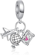 Birthday Fashion Love Heart Dangle Charm 925 Sterling Silver Charms fits Bracelets and Necklace Pendant Bead Charms Jewelry Present for Women Family Friends