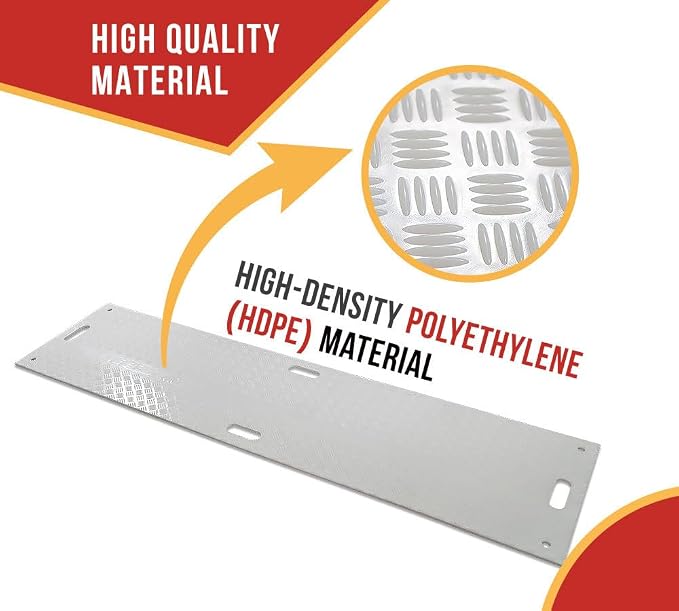 12 Pk 2' x 8' - 1/2" Thick Heavy Duty White Ground Protection Mats - Easily - Image 3