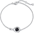 FANCIME Love Bracelet 925 Sterling Silver Infinity Birthstone Bracelets for Women Fine Jewelry Birthday Christmas Gifts for Her Mom Wife, Chain Length 6.7"+1.2" Extend