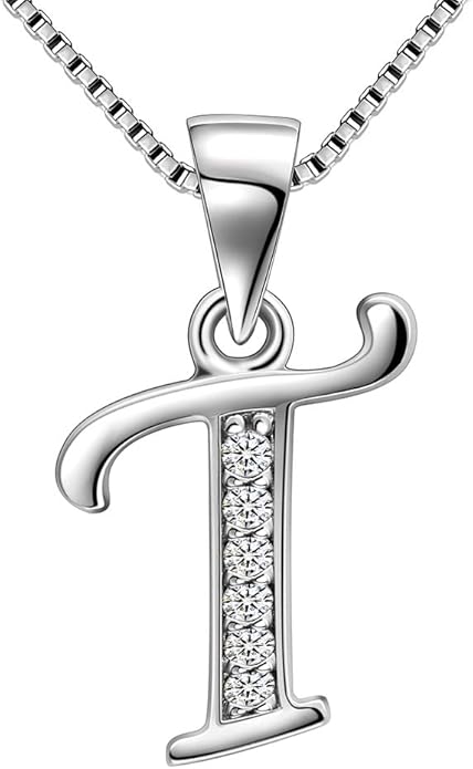 Aurora Tears Letter Necklace Initial 925 Sterling Silver Alphabet Pendant Crystal Name Gift Women Cubic Zirconia Jewelry