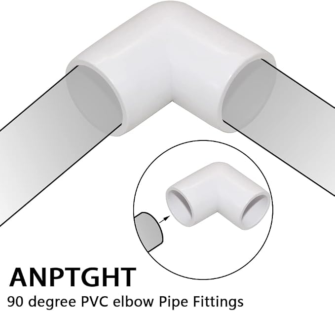 3/4" 90 Degree PVC Elbow Fitting, Furniture Grade 2 Way Right Angle Elbow Side - Image 3
