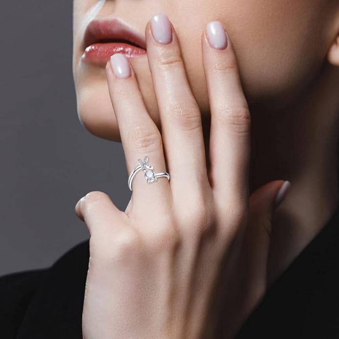 STARCHENIE Adjustable Initial Ring for Women 925 Sterling Silver Letters A-Z 26 Alphabet Rings Size 7