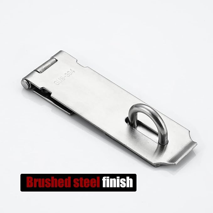 JQK Door Hasp Latch Lock, 5 Inch 304 Stainless Steel Safety Packlock Clasp - Image 7