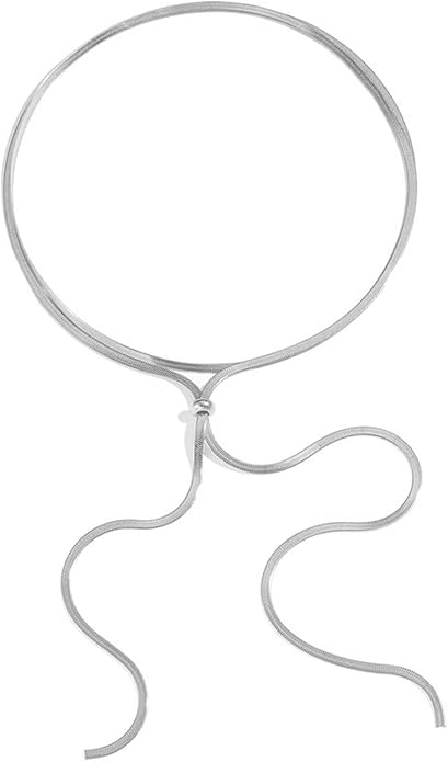 GIGB PBDK Chunky Gold Choker Necklace for Women,Trendy Silver Statement Necklace Long Snake Chain Drop Necklace,Charm Prom Body Jewelry Accessories Gifts