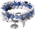 UEUC Tree of Life Yoga Healing Stone Bracelets,Multilayer Lotus Chakra Stone Reiki Bracelet Sets,Anxiety Crystal Natural Stone,for Women Stress Relief