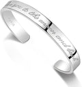 Dankadi Men & Women 925 Sterling Silver Bangle-Engravable Adjustable Cuff Bracelet -8MM/10MM Couple Bracelet- Unisex Jewelry For Him/Her Gift