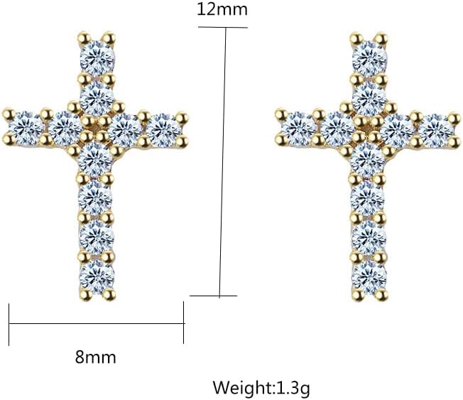 S925 Silver Diamond Cross Stud Earrings for Him, Hip-Hop Unisex Style, Fashion Forward Accessory, Stud Diamond Earrings for Women