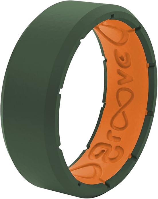 Groove Life Edge Silicone Ring - Breathable Rubber Wedding Rings for Men, Unique Design, Comfort Fit Ring